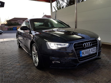 Audi A5 washed and ready for delivery to Murcia Audi A5 Coupe at Car Wash